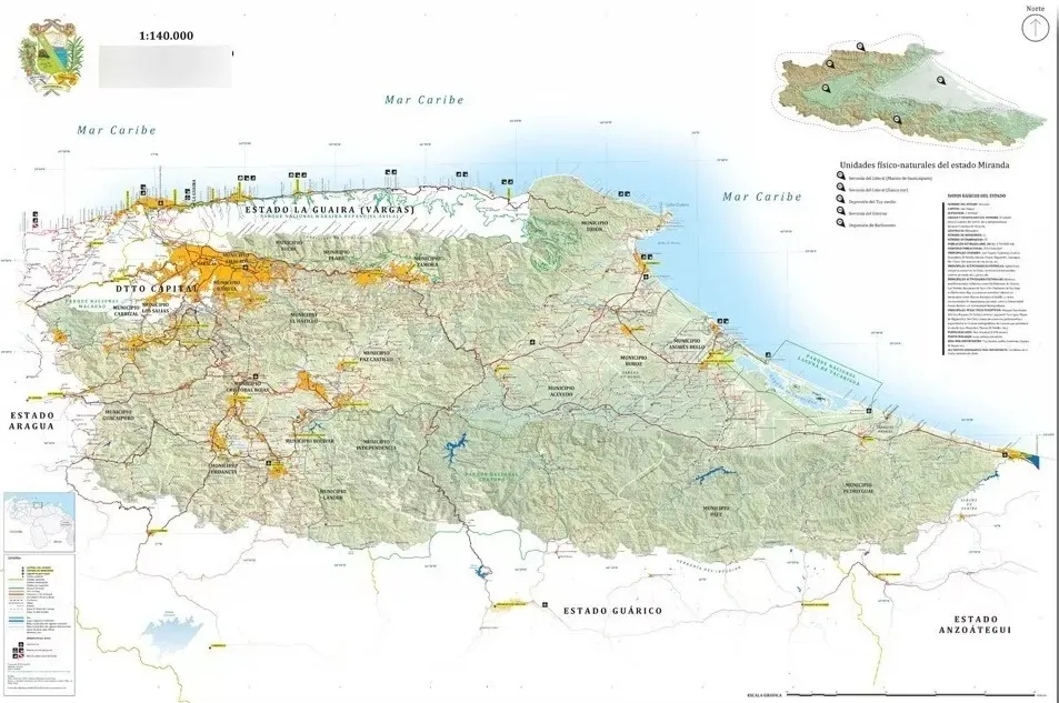 Mapa del Estado Miranda